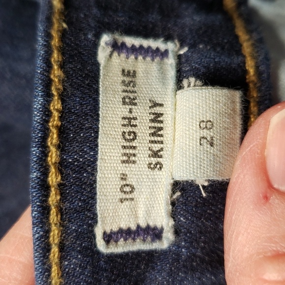 Madewell Women Skinny Jeans 28 High-Rise Tapered Dark Blue Denim Classic Casual - Picture 12 of 16